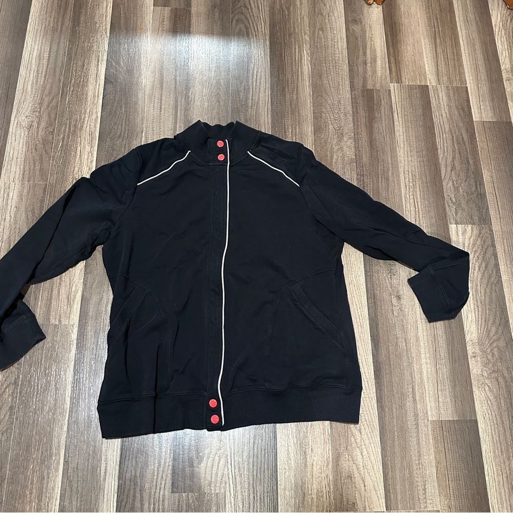Tommy Bahama Black Windbreaker Jacket with Red Buttons and zip XL